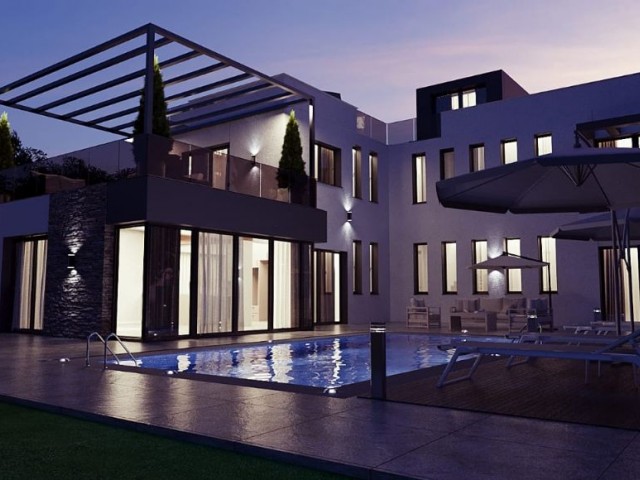 Luxuriöses 4+1-Poolvilla-Projekt mit eigenem Bad in Karşıyaka, Kyrenia