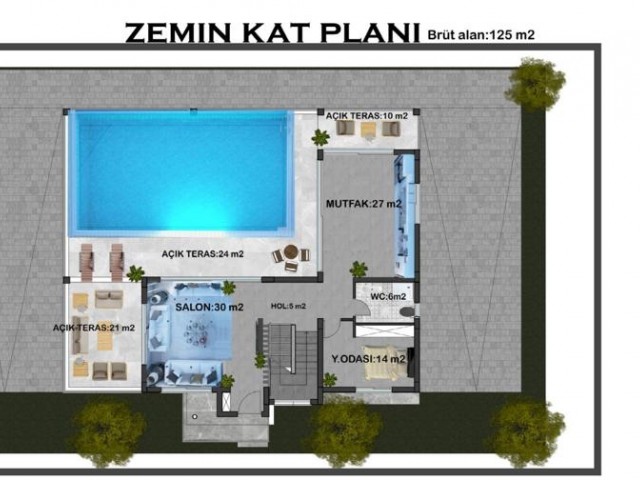 Villa zum Verkauf in Kyrenia/Arapköy, 20 min von Kyrenia, mit Meer-und Bergblick ** 