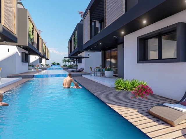 3+1 VILLEN MIT POOL IN EINER ANLAGE IN GİRNE KARŞIYAKA