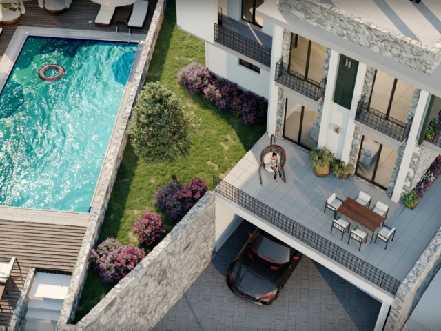 ULTRA-LUXURIÖSE 3+1-WOHNUNGEN ZUM VERKAUF IN ÇATALKÖY, KYRENIA, MIT POOL