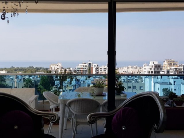 SEA VIEW PENTHOUSE FLAT FOR RENT IN KYRENIA CENTER