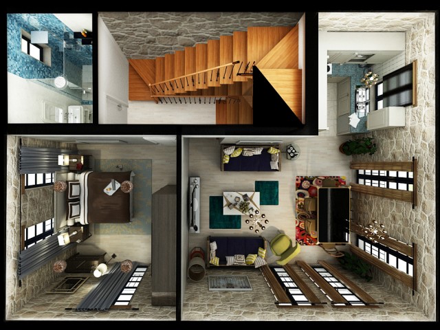 Maisonette-Apartments mit 2 Schlafzimmern