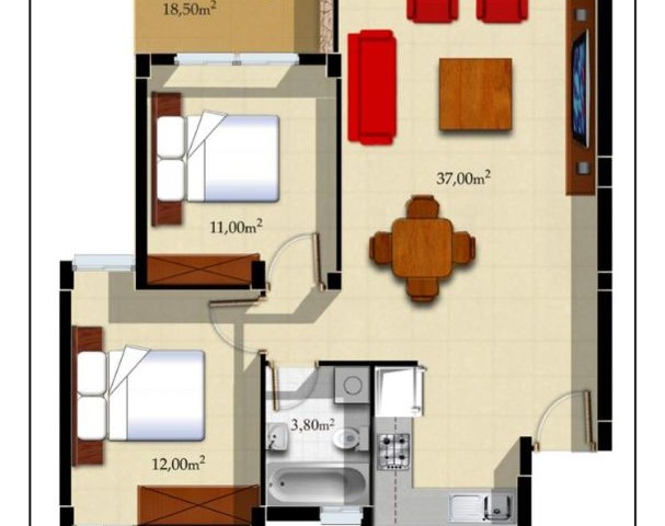 Famagusta-Süsssuda. Zu verkaufen Wohnung Sea Terra Reserve sity 2 + 1. ** 