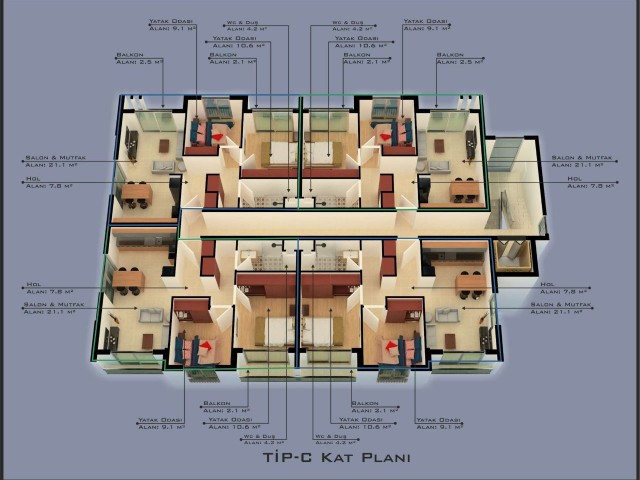 Nicosia, Wohnung zu verkaufen 2+1