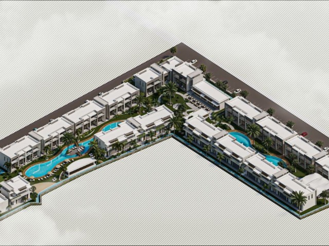 GIRNE - KARSIYAKA FLAT FOR SALE 0+1, 40% down payment, total £46.500