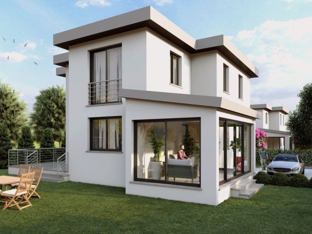 Kyrenia - Karşıyaka, 3 + 1 villa with a plot 500 meters from the sea is for sale.  One year installment, first installment 50%