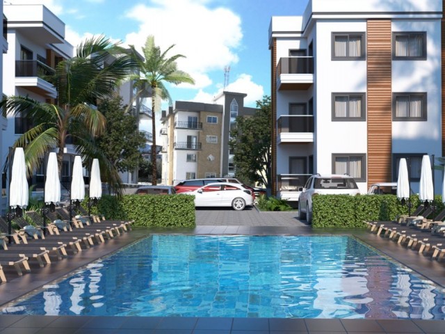 2+1 flat with sea and mountain view is for sale in a new modern complex in Kyrenia - Alsancak. 40% f