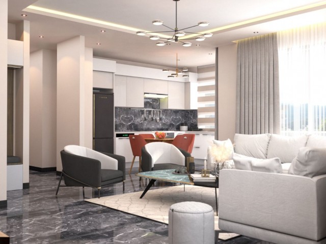 3+1 flat for sale in a new modern complex in Girne - Lapta. 40% of the first payment is required. We can communicate in Turkish, English and Russian languages.