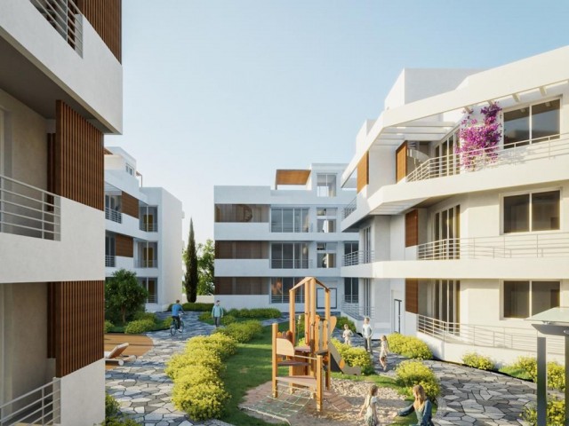 1+1 flat for sale in a new luxury complex with underground parking and swimming pool in Lapta, Girne. First payment 35%, expiry date 02.2025.