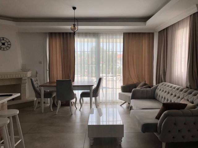 For sale, a 3+1 twin villa in Kyrenia - Alsancak. Fully furnished, with appliances, pool, fireplace, 100 meters to the English school. We speak Turkish, Russian, and English.