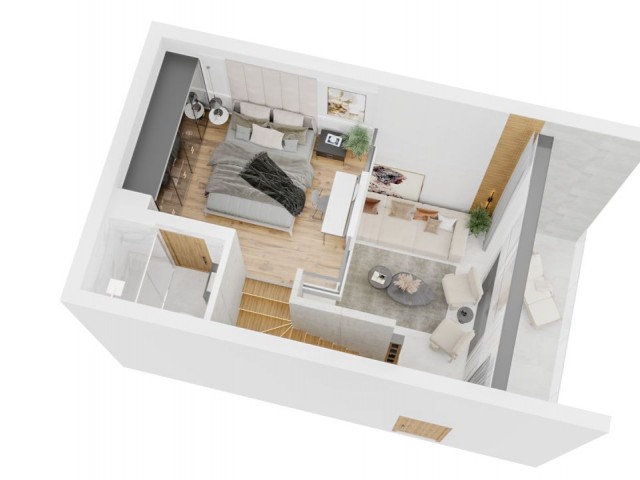 Premium-Penthouse-1+1-Loft-Wohnungsprojekt steht zum Verkauf. Esentepe