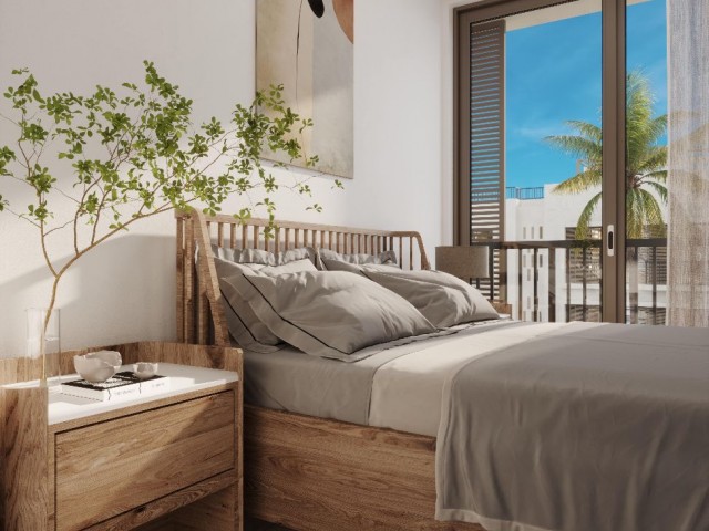 Проект квартиры с 3 спальнями и садом от ведущей строительной компании Северного Кипра. красный флаг