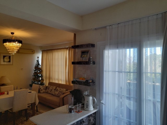 Furnished, 3+1 furnished flat for sale in Kyrenia - Lapta. The complex has a swimming pool. We speak Turkish, English and Russian.