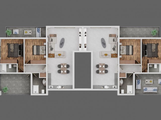 2+1 flat 100 m2 in Kyrenia - Alsancak Kamelot area