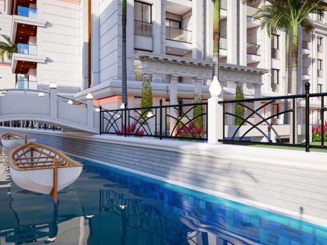 In einem Luxuskomplex in Iskele, Long Beach, stehen 2+1 Apartments mit eigenem Bad zum Verkauf. Zum Verkauf stehen Wohnungen mit 0 bis 9 Etagen