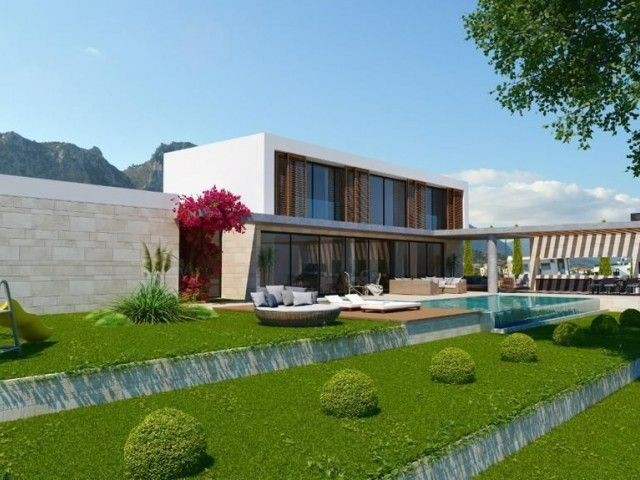 Newly completed 3+1 villas with large gardens for sale in Kyrenia Zeytinlk.