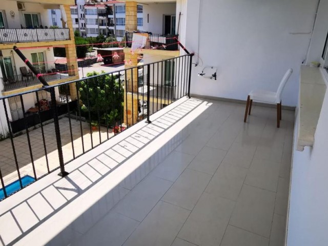 3+1 furnished apartment for rent in Lapta within a complex with a pool