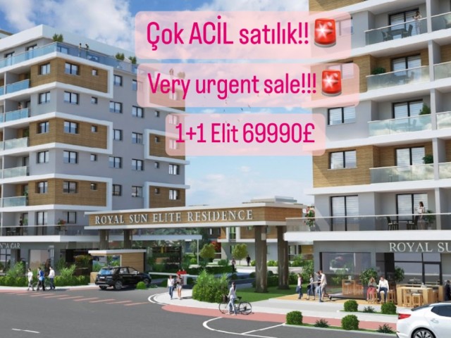 Dringender Verkauf!!! 1+1 fertige neue Wohnung mit großen Quadratmetern im Royal Sun Elit-Projekt