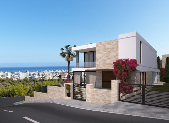 Girne nin en elit bolgesinde, ozel tasarlanmış, satılık bodrumlu 3 yatak odalı havuzlu villa