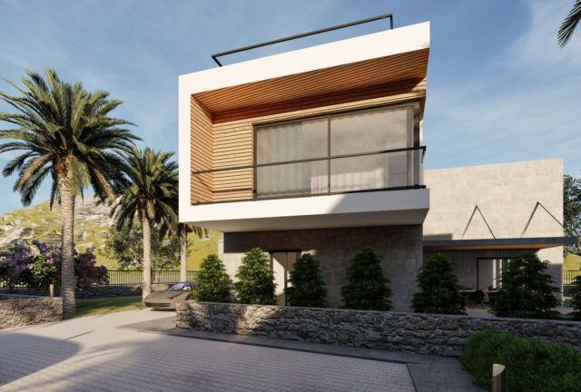 4+1 Luxury Villa with Modern Architecture for Sale in Karaoğlanoğlu, Girne ** 