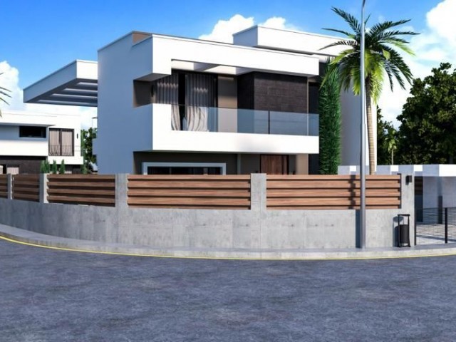 Girne, Çatalköy'de Oldukça Modern 4+1 Geniş Bahçeli ve Havuzlu Villa