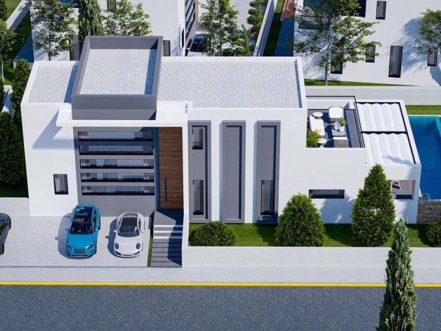 Villas with 3 + 1, 4 + 1 Options in an Ultra-Luxury Modern Site Located in Famagusta, Yenibogazici ** 