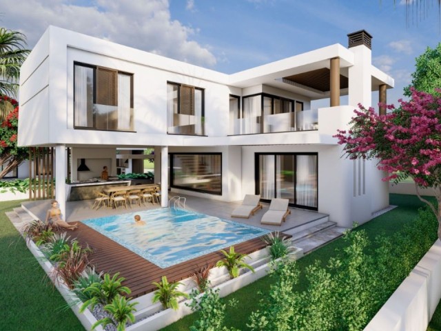 An Eye-Catching Villa for Sale with a 3+ 1 Pool in Famagusta Yenibogazici, Surrounded by Lush Nature, Designed with First-Class Craftsmanship ** 