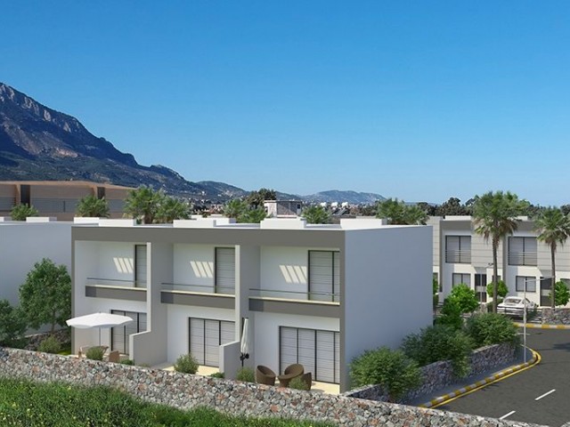 Hochwertige, moderne, 2+1 herrliche erschwingliche Doppelvilla mit Berg-und Meerblick in Kyrenia Alsancak ** 