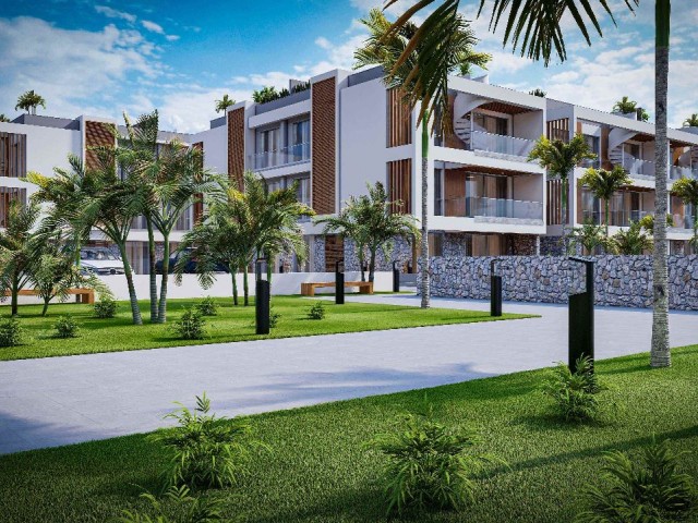 Girne Alsancak'da Modern ve Kaliteli Zemin Kat, 1. Kat, 2. Kat (Penthouse) ve Çatı Katı Penthouse Seçenekleriyle Şahane 2+1 Daireler