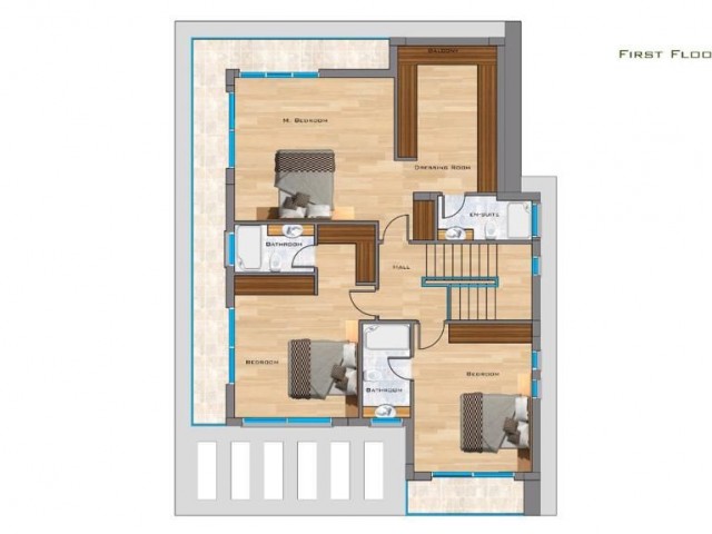 Girne, Çatalköy'de Havuzlu ve Manzaralı Site İçerisinde Bulunan Oldukça Modern 4+1 Villa