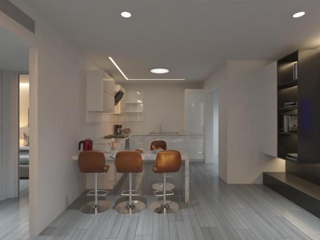 Girne Merkez'de  Oldukça Modern 3 Yatak Odalı ve 2 Yatak Odalı Penthouse Opsiyonlarıyla Satılık Daire