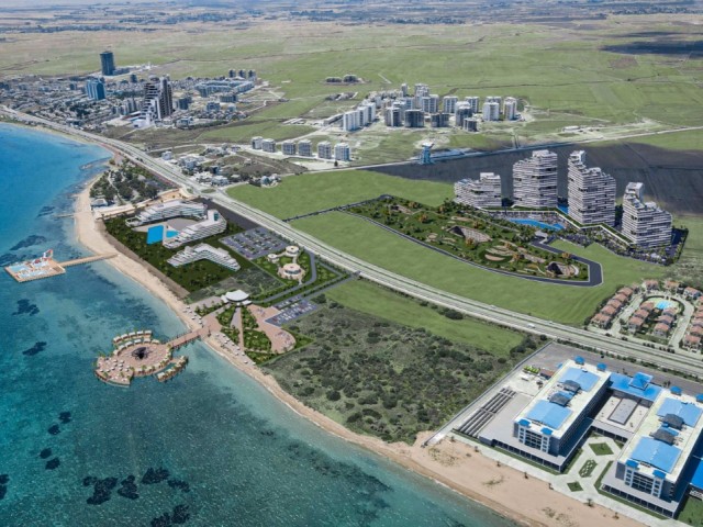 İskele Long Beach'de 2 Yatak Odalı Güney'e Açık Manzaralı ,Ortak Havuz Ve Güvenlikli Site Dahilinde Olan Lüks Projemiz