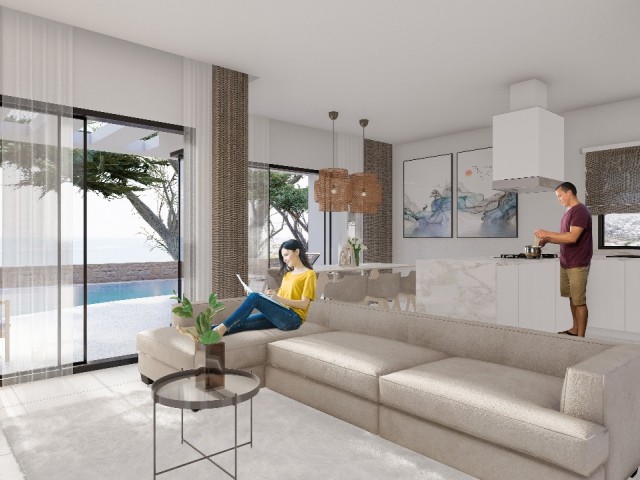 Kyrenia Chatalköy mit 2 verschiedenen Arten von Villen mit Pool , große Terrasse mit 3 Schlafzimmern, 3 privaten Badezimmern und sorgfältig gestalteten neuen Villa Projekt ** 