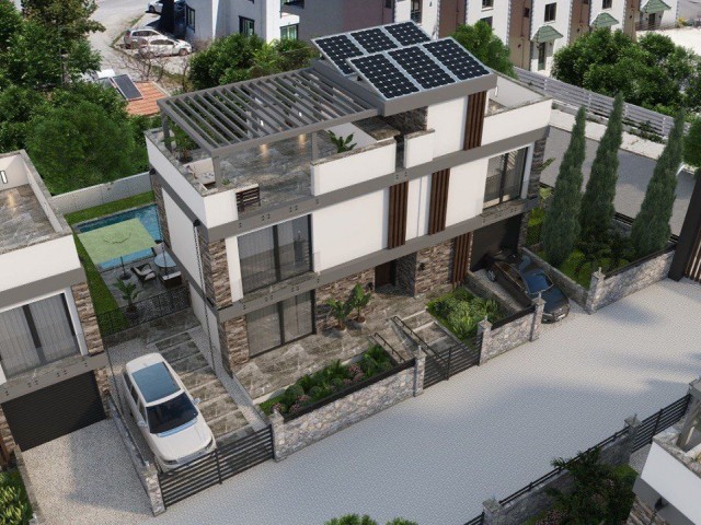 3 Schlafzimmer , insgesamt 10 Villen mit Pool in Kyrenia Karaoglanoglu, bestehend aus Solarsysteminfrastruktur und Semi-Smart Villa Projekt ** 