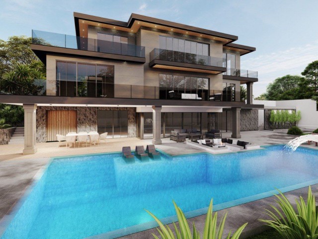 Our New Project with 5 Bedrooms, 7 Bathrooms, Smart Home Features, Pool Sauna and Various Details in Kyrenia Doğanköy