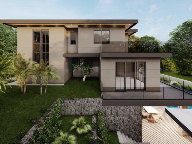 Our New Project with 5 Bedrooms, 7 Bathrooms, Smart Home Features, Pool Sauna and Various Details in Kyrenia Doğanköy