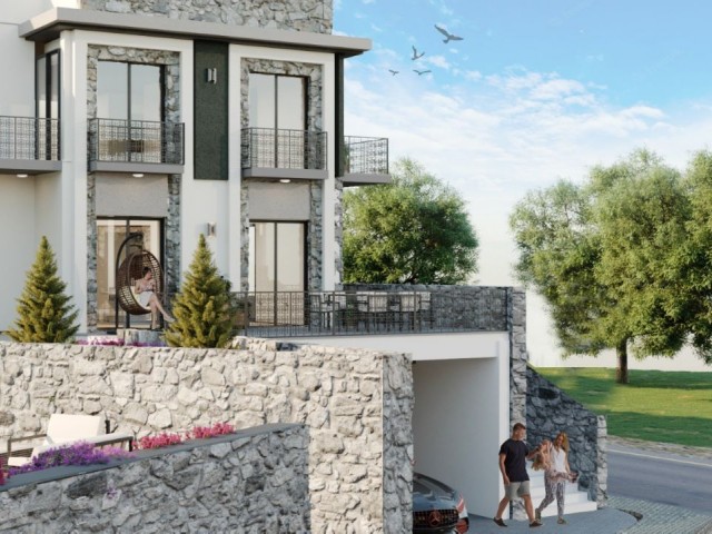 Unser neues Projekt besteht aus 3-Zimmer-Wohnungen mit Innen- und Außenbalkon mit Meer- und Bergblick in Çatalköy, Girne