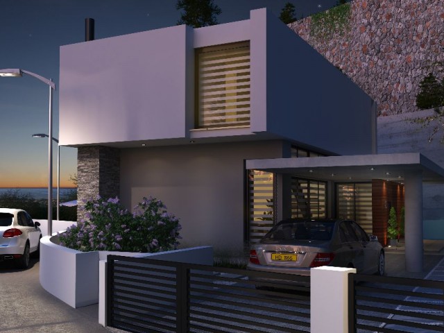 Our New Residence Villa Project with 4 Bedrooms and 4 Bathrooms with Green View and Pool on the Outskirts of Girne Bellapais