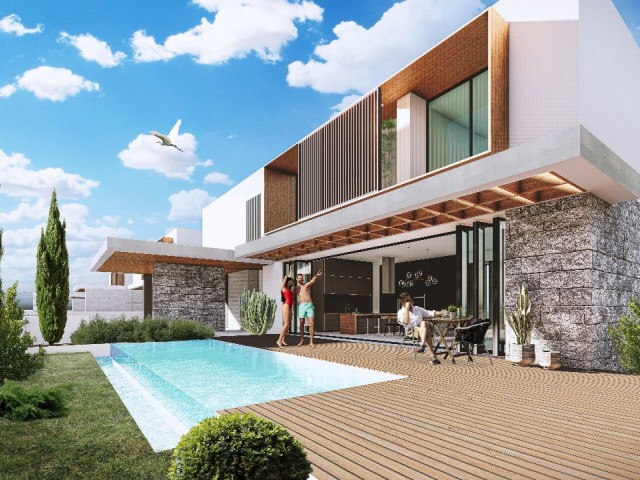 Unser Villenprojekt mit 4 Schlafzimmern, Pool und Terrasse in Girne, Ozanköy, geeignet für Bankkredi