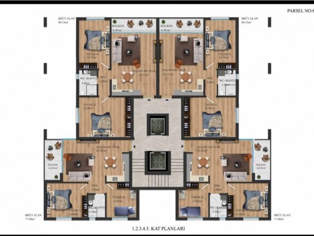 Our Commercial and Residential Apartment Project in Kyrenia Center with 3 Bedroom Office Permit, Generator Substructure and Elevator