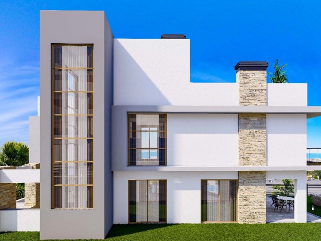 Unser neues Projekt mit 1-Schlafzimmer-Studio, verschiedenen Villen und Apartments mit Sozialbereichen und Gemeinschaftspools und Saunen in Girne Lapta