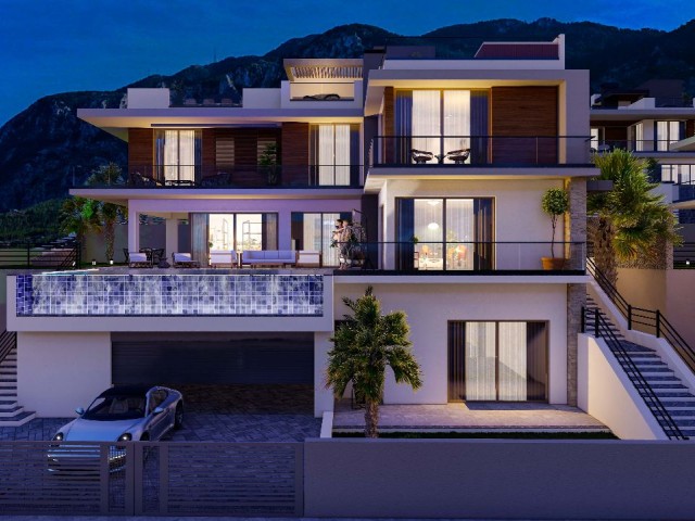 Our New Project with 1 Bedroom Studio, Different Villas and Apartments with Social Areas and Common Pools and Saunas in Girne Lapta