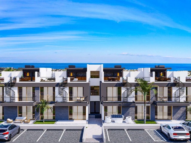 Our New Project with 1 Bedroom Studio, Different Villas and Apartments with Social Areas and Common Pools and Saunas in Girne Lapta