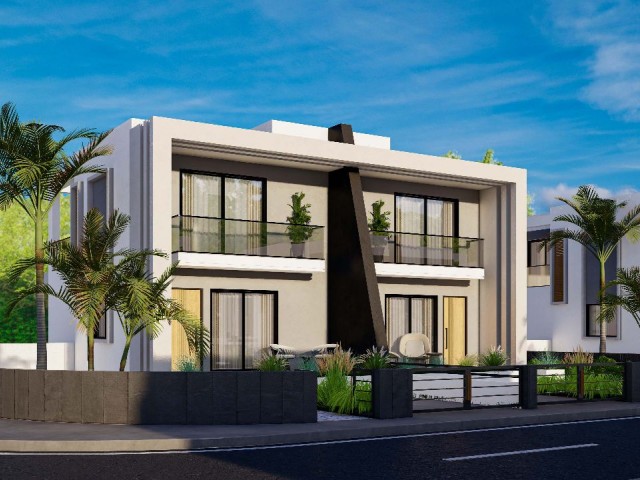 Our New Twin Villa Project with Pool in Famagusta New Bosphorus with 2 Bedrooms and 2 Bathrooms, Each Room with Private Balcony