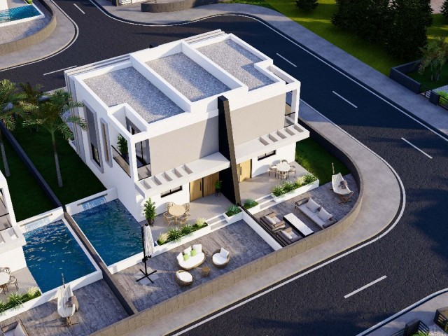 Our New Twin Villa Project with Pool in Famagusta New Bosphorus with 2 Bedrooms and 2 Bathrooms, Each Room with Private Balcony