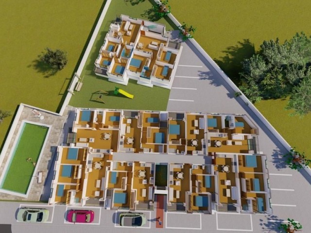 Girne Alsancak'ta 1 & 2 & 3 Yatak Odalı Dairelerden Oluşan , Nesih Villa Bölgesinde Yapılacak İlk Apartman Projelerinden Biri Olan Harika Tasarımlı Yeni Projemiz
