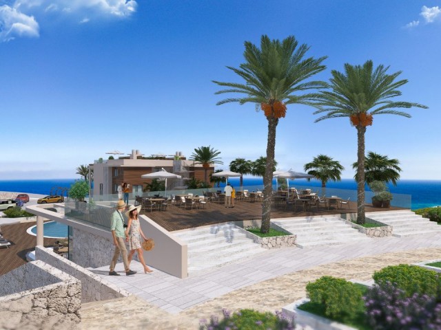 Our New Project in Girne Esentepe with Studio & 1 & 2 Loft Bedroom Flat Options with Shared Pool, Parking Lot and Restaurant in the Center