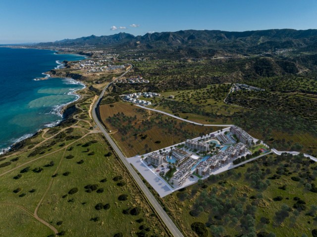 Unser neues Projekt in Girne Esentepe mit Studio- und 1- oder 2-Loft-Schlafzimmer-Wohnungsoptionen mit Gemeinschaftspool, Parkplatz und Restaurant im Zentrum