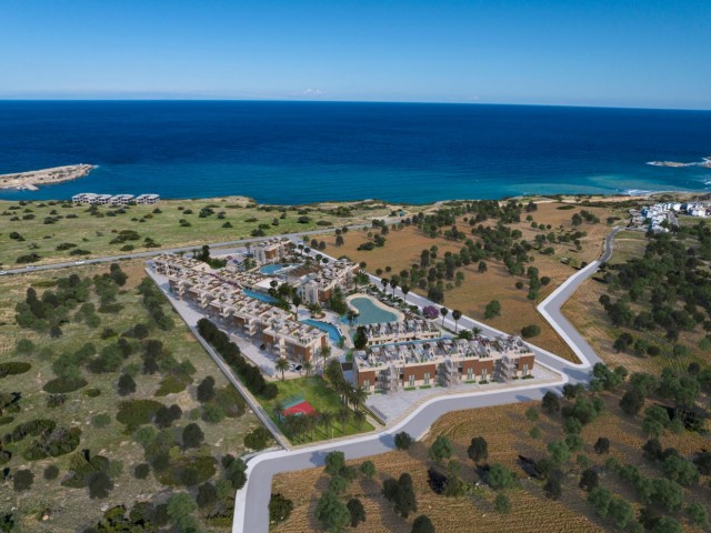 Unser neues Projekt in Girne Esentepe mit Studio- und 1- oder 2-Loft-Schlafzimmer-Wohnungsoptionen mit Gemeinschaftspool, Parkplatz und Restaurant im Zentrum