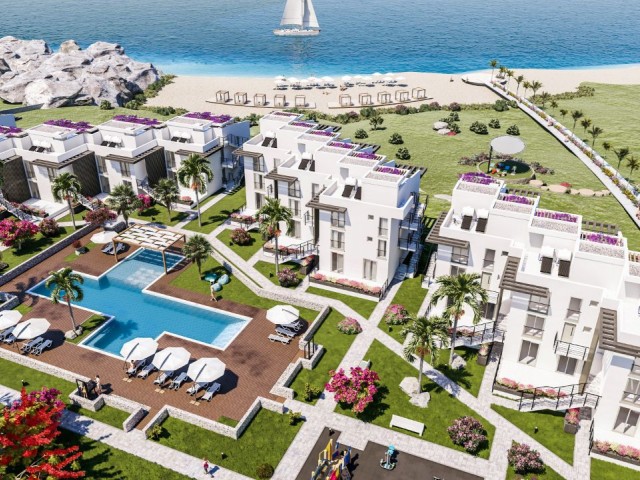 Unser neues Projekt in Famagusta Tatlisu mit einem Sportbereich am Meer mit 3 Schlafzimmern am unteren Ende des Komplexes mit seinem wunderschönen Strand und dem klaren Strand